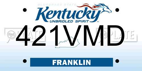 421VMD Kentucky License Plate