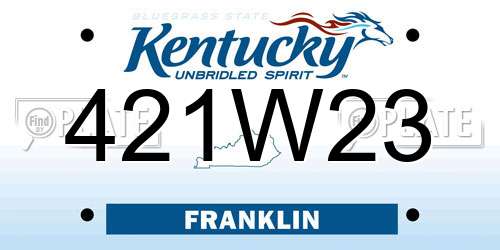 421W23 Kentucky License Plate
