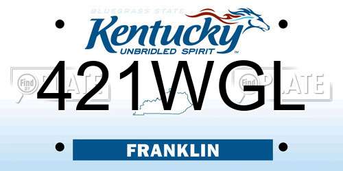 421WGL Kentucky License Plate