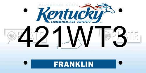 421WT3 Kentucky License Plate
