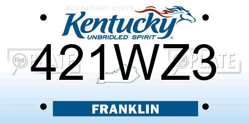421WZ3 Kentucky License Plate