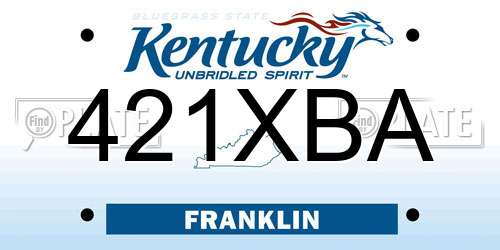 421XBA Kentucky License Plate