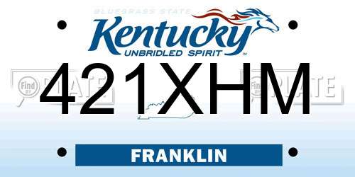 421XHM Kentucky License Plate