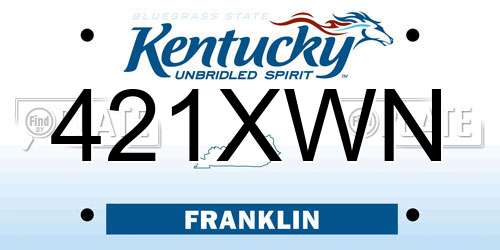421XWN Kentucky License Plate