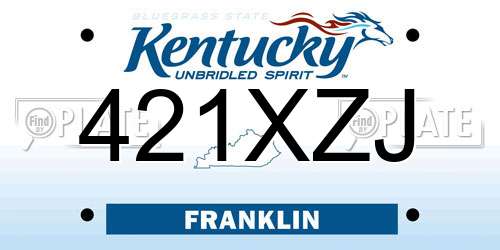 421XZJ Kentucky License Plate
