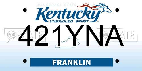 421YNA Kentucky License Plate