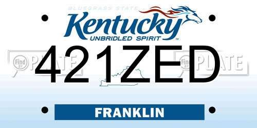 421ZED Kentucky License Plate