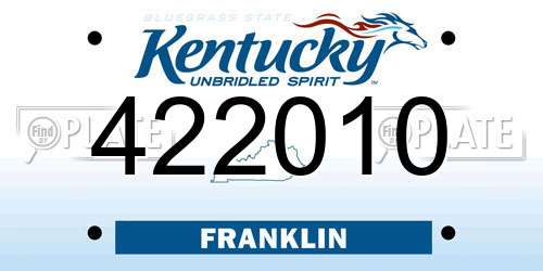 422010 Kentucky License Plate
