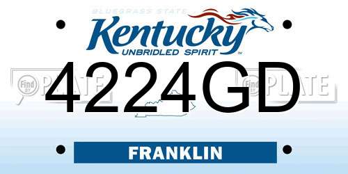 4224GD Kentucky License Plate