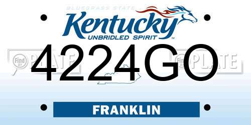 4224GO Kentucky License Plate