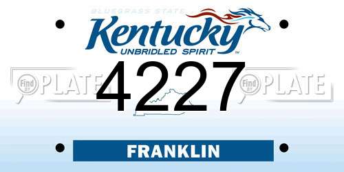 4227 Kentucky License Plate