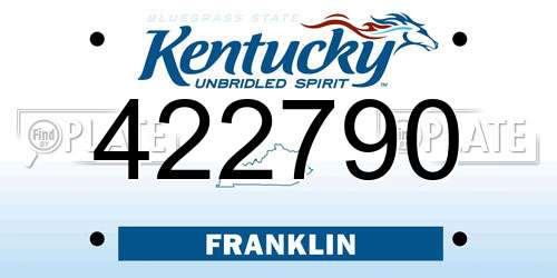 422790 Kentucky License Plate