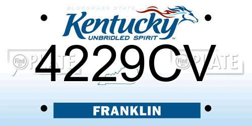 4229CV Kentucky License Plate