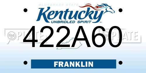 422A60 Kentucky License Plate