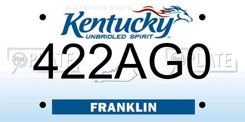 422AG0 Kentucky License Plate
