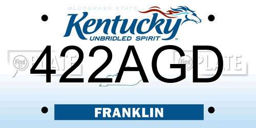 422AGD Kentucky License Plate