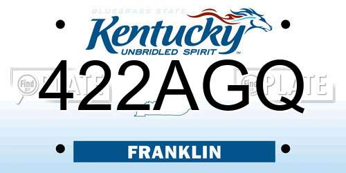 422AGQ Kentucky License Plate