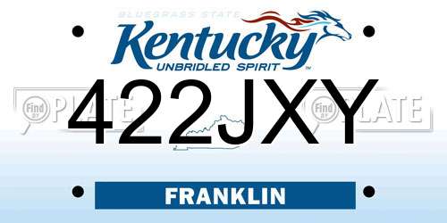 422JXY Kentucky License Plate