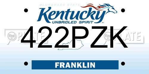 422PZK Kentucky License Plate