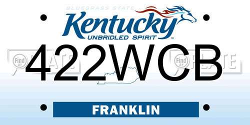 422WCB Kentucky License Plate