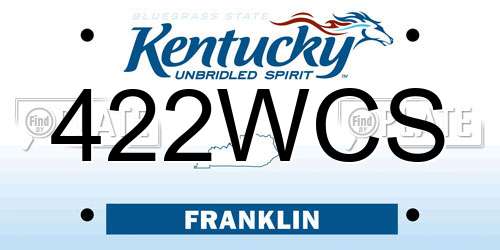 422WCS Kentucky License Plate