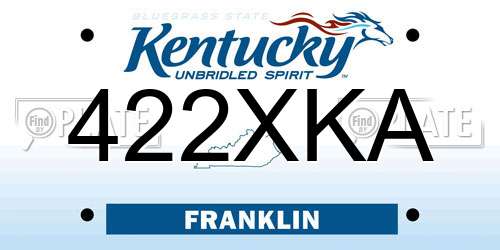 422XKA Kentucky License Plate