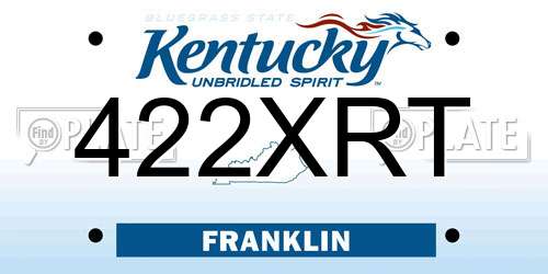 422XRT Kentucky License Plate