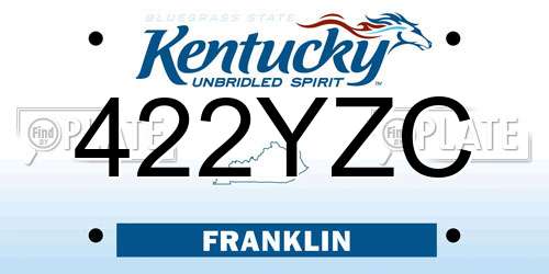 422YZC Kentucky License Plate