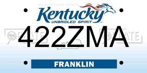 422ZMA Kentucky License Plate