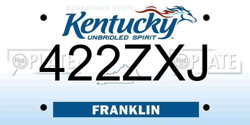 422ZXJ Kentucky License Plate