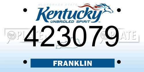 423079 Kentucky License Plate