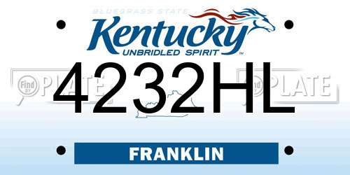 4232HL Kentucky License Plate