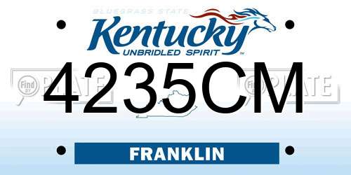 4235CM Kentucky License Plate