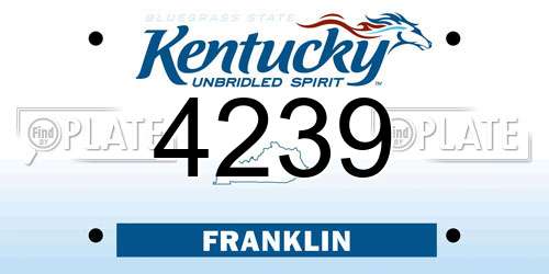 4239 Kentucky License Plate