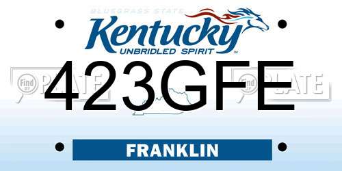423GFE Kentucky License Plate