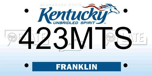 423MTS Kentucky License Plate