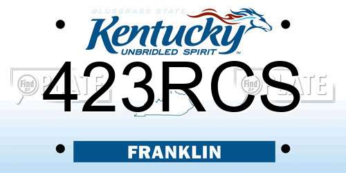 423RCS Kentucky License Plate