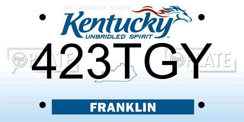 423TGY Kentucky License Plate