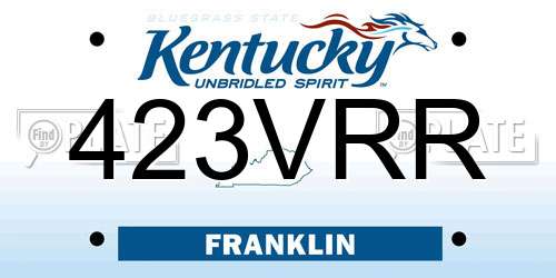 423VRR Kentucky License Plate