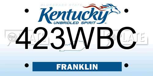 423WBC Kentucky License Plate