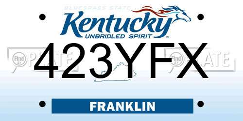 423YFX Kentucky License Plate