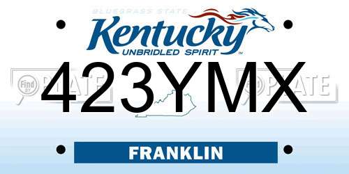 423YMX Kentucky License Plate