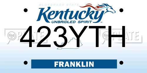 423YTH Kentucky License Plate