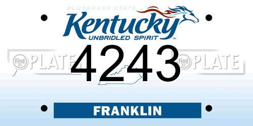 4243 Kentucky License Plate
