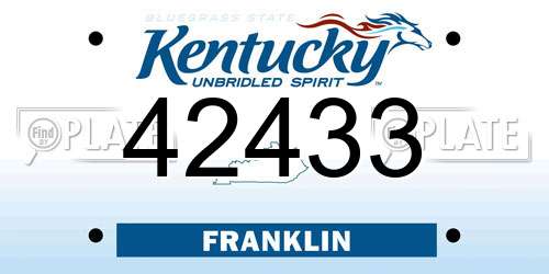 42433 Kentucky License Plate