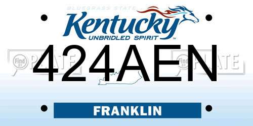 424AEN Kentucky License Plate