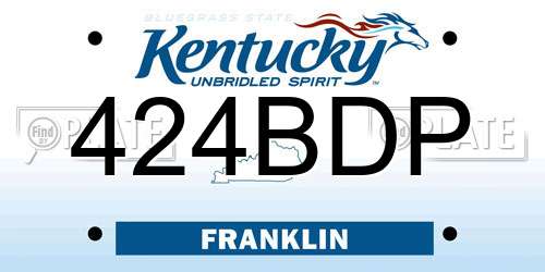 424BDP Kentucky License Plate