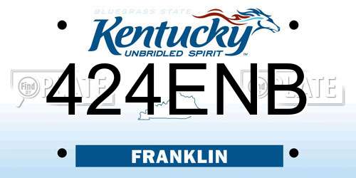 424ENB Kentucky License Plate