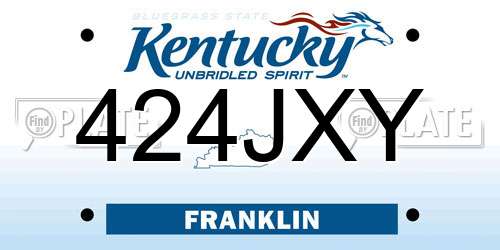 424JXY Kentucky License Plate