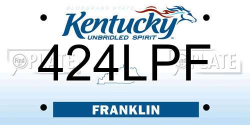 424LPF Kentucky License Plate
